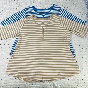 Sonoma Goods For Life Women’s Plus V-Neck Ribbed Tees